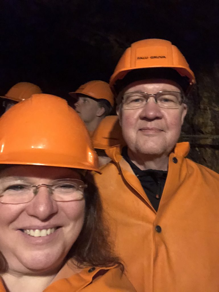 Liz and Anders touring the mine