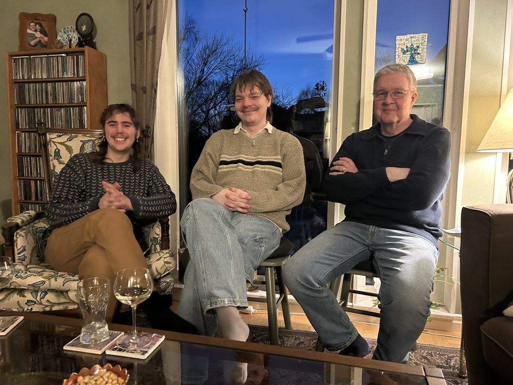 Theo, Martin, and Anders ready for pie