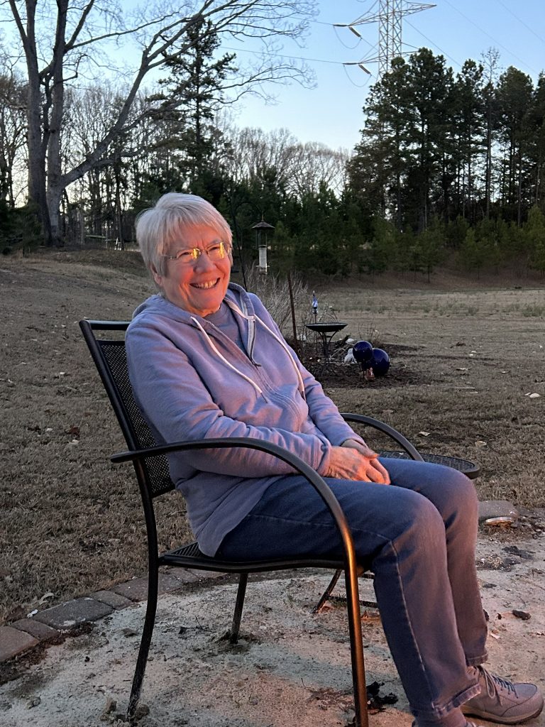 Mom at the firepit